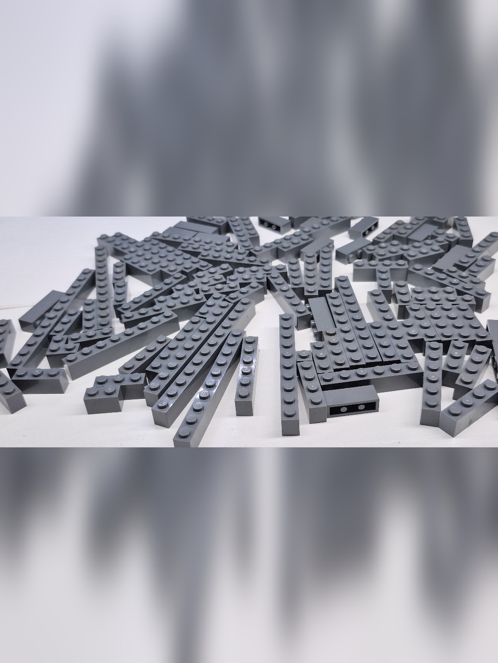Lego Dark Gray Bricks: 1x2 1x3 1x4 1x6 1x8 1x10 1x12 (100pcs)